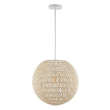 JONATHAN Y JYL6503B Luna 15.75" 1-Light Bohemian Modern Woven 15.75 in, Cream