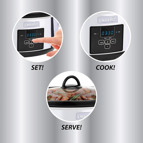 Crock-Pot 7 Quart Programmable Slow Cooker with Digital Timer, Food Polished