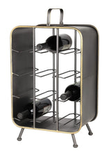 Deco 79 Industrial Metal Rectangle Wine Rack, 14" x 9" x 21", Black