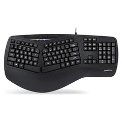 Perixx PERIBOARD-312 Ergonomic Backlit Keyboard - Wired USB with 2 Hubs - Nat...