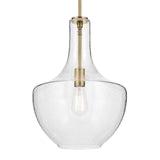KICHLER Everly 19.75" 1 Light Bell Pendant Clear Glass Natural Brass 13.75"