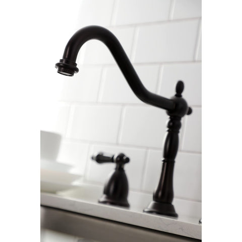 Kingston Brass KS1795PKLBS Duchess Widespread Kitchen Faucet, Oil Rubbed Bronze