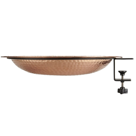 Good Directions Pure Copper Metal Bird Bath with Deck Mount for Railing, Larg...