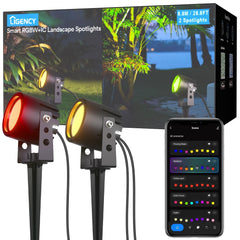 Smart Landscape Lights Pro, 1200LM RGBW+IC Color Changing Outdoor Spot Lights...