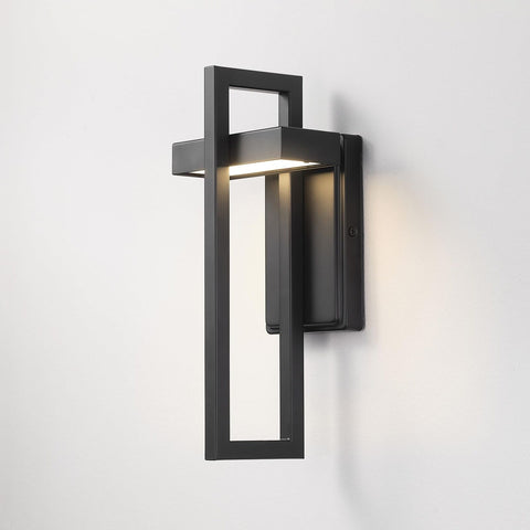 Globe Electric 60000024 12W LED Integrated Outdoor Wall Sconce, Matte Black, ...