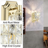 Doraimi Lighting 2 Pack 1 Light Crystal Wall Sconce Lighting with Champagne F...