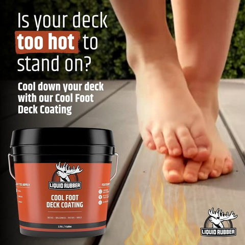 Liquid Rubber Cool Foot Deck Coating - Solar Protection Deck Paint, Non-Toxic...