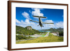 Art.com Framed Wall Art Prints Small airplane landing at the airport of St. B...
