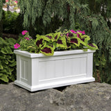 Mayne Cape Cod Rectangle Planter - White - 24in L x 11in W x 11in D - Polyeth...