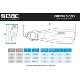 SEAC Propulsion S Open Heel Scuba Diving Fins with Sling Strap and Anatomical...