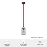 Hunter - Chevron 1-light Textured Rust, Mini Pendant Light, Dimmable, Casual ...