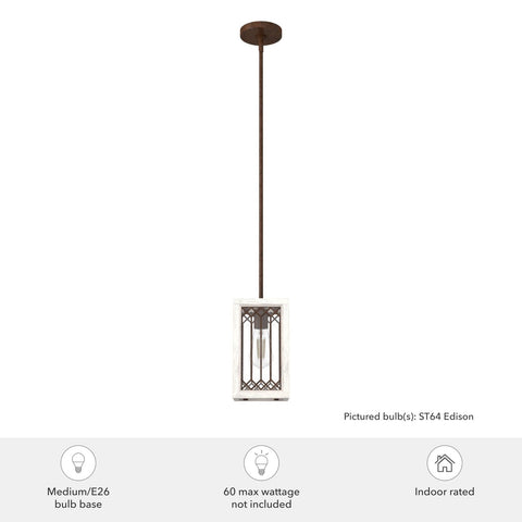 Hunter - Chevron 1-light Textured Rust, Mini Pendant Light, Dimmable, Casual ...