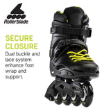 Rollerblade RB Cruiser Unisex Adult Fitness Inline Skate, Black/Neon Yellow, ...