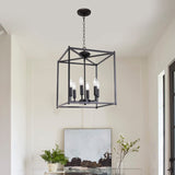 Farmhouse Chandelier 6-Lights Dining Room Lighting Entry Way Light Matte Blac...