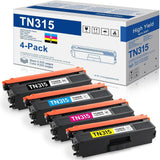 TN-315 BK/C/M/Y High Yield Toner Cartridge 4 Pack Compatible Replacement for ...