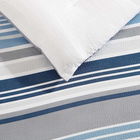 Nautica - Twin Comforter Set, Luxuriously Soft Seersucker Textured Bedding wi...