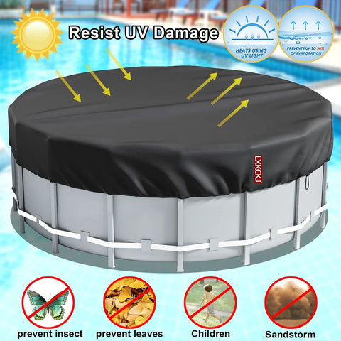 LXKCKJ 15 Ft Round Pool Cover, Solar Covers for Above Ground Pools, Summer Po...