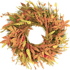 Fall Wreath 24 Inches Large Farmhouse Autumn Harvest Wreaths with Straw Wheat...