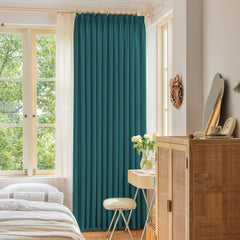 Blackout Pinch Pleated Curtain 52''W x 84''L with Tieback for Bedroom, Triple...