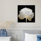 Oliver Gal 'Gold and Light Floral II' White Floral and Botanical Wall Art Can...