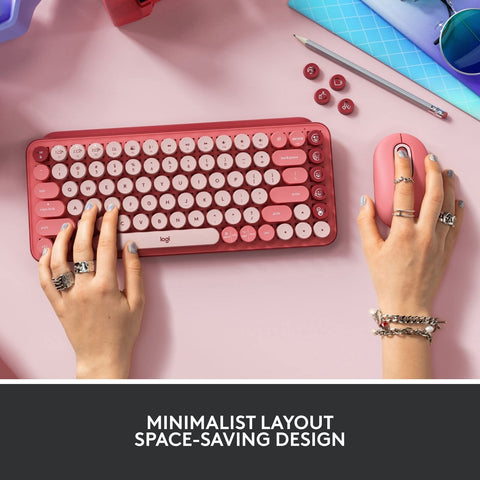 Logitech POP Mechanical Wireless Keyboard with Customizable Emoji Keys, Durab...