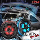 Pyle 2-Way Dual Waterproof Off-Road Speakers - 4" 800W Marine Grade Wakeboard...