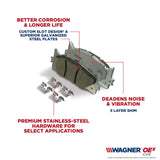 Wagner Brake OEX OEX1118 Disc Brake Pad Set Premium Ceramic OEX - Ceramic