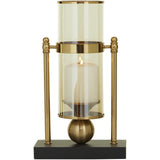 CosmoLiving by Cosmopolitan Metal Pillar Candle Holder with Metal Stand, 8" x...