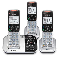 VTECH VS112-3 DECT 6.0 Bluetooth 3 Handset Cordless Phone 3 Handsets, Silver