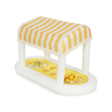 Giant Floating Yellow Cabana Stripe Drink Station, Removable Fabric Shade wit...