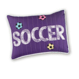 Lush Decor Girls Soccer Bedding - 4 Piece Quilt Set, Twin, Purple