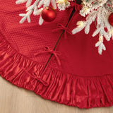 Glitzhome 72" D Deluxe Velvet Ruffled Christmas Tree Skirt, Large Xmas Orname...