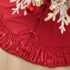 Glitzhome 72" D Deluxe Velvet Ruffled Christmas Tree Skirt, Large Xmas Orname...