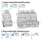 FH Group Three Row Car Seat Covers Deluxe Leatherette with 8 Headrests, Black