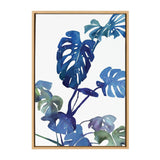 Kate and Laurel Sylvie Monstera Blue Magic Framed Canvas Wall Art by Creative...