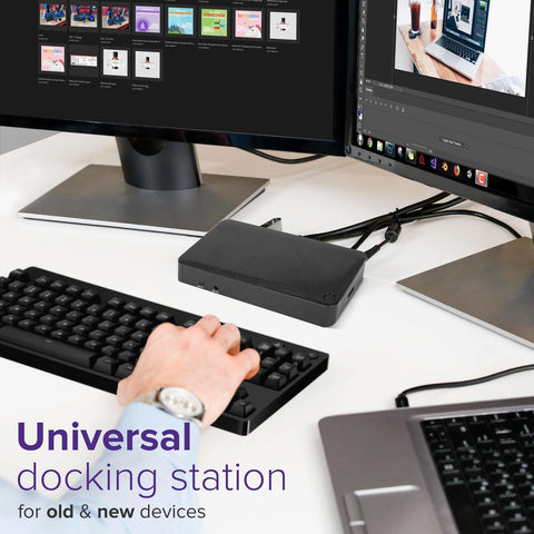 Targus USB C Docking Station Universal DV4K, USB C Laptop Docking Station Dua...