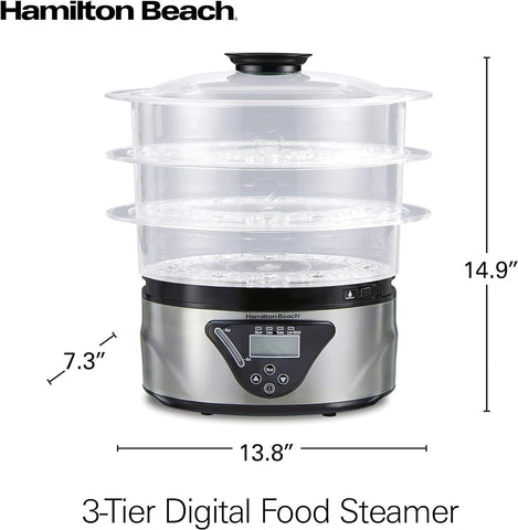 Hamilton Stackable Three-Tier Bowls, 8.25 Quart, Black & Stainless Steel