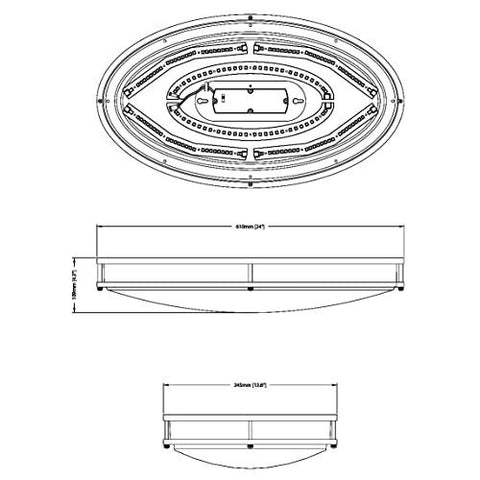 DESIGNERS FOUNTAIN 24 inch Brushed Nickel Oval 40 24 inches,