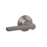 Straight Lever with Round Trim Hall and Closet Door Handle, Satin Nickel Fini...