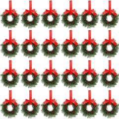 Lyrow 24 Pcs 23.6'' Christmas Wreath Bulk Christmas Kitchen Cabinet Wreaths w...