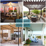 BONZER Waterproof Outdoor Curtains for Patio Porch Pergola Cabana Thick Priva...