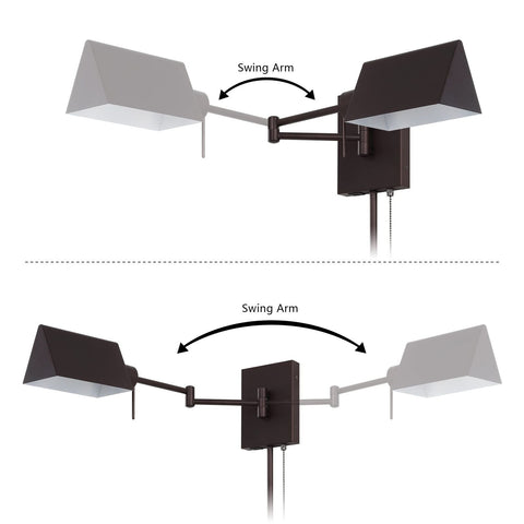 JONATHAN Y JYL6015A Arlo 22" 1-Light Single Swing Arm Plug-in/Hardwired Iron ...