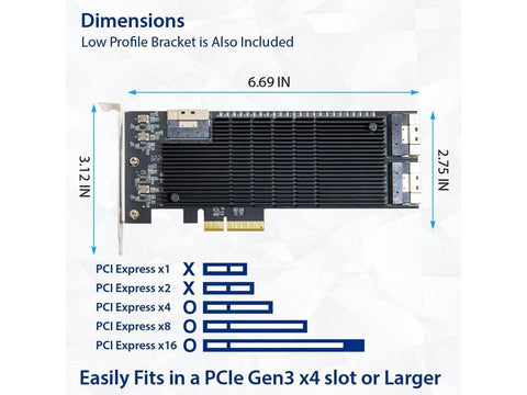 IO CREST 24 Port SATA III to PCIe 3.0 x4 Non-RAID Expansion Card JMB575 JMB58...