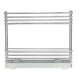 Household Essentials Narrow Sliding Cabinet Organizer, Two Tier 5", Chrome