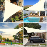 Amagenix Sun Shade Sail 20'X20'X20' Curved Edge Outdoor Shade Canopy Cream Br...