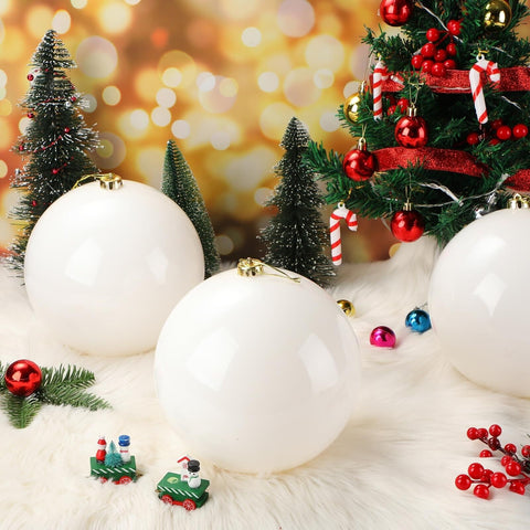 Zubebe 4 Pcs Extra Large Christmas Ball Ornaments 8'' (200 Mm) Giant Oversize...