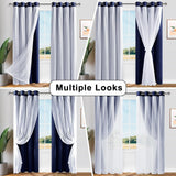 Hiasan Mix & Match Blackout Curtains with Sheer Overlay, Double Layer Extra L...