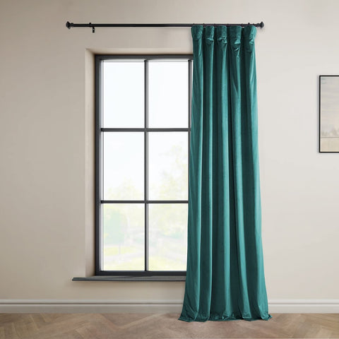 HPD Half Price Drapes Heritage Plush Velvet Curtains 84 Inches Long Room Dark...