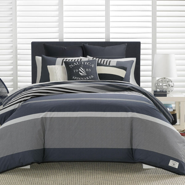 Nautica Duvet Cover Set Cotton Reversible Bedding with Matching Shams, Stylig...