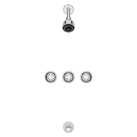 Pfister Tub & Shower Trim Kit, Valve and Cartridge Included, 3-Handle, Metal ...